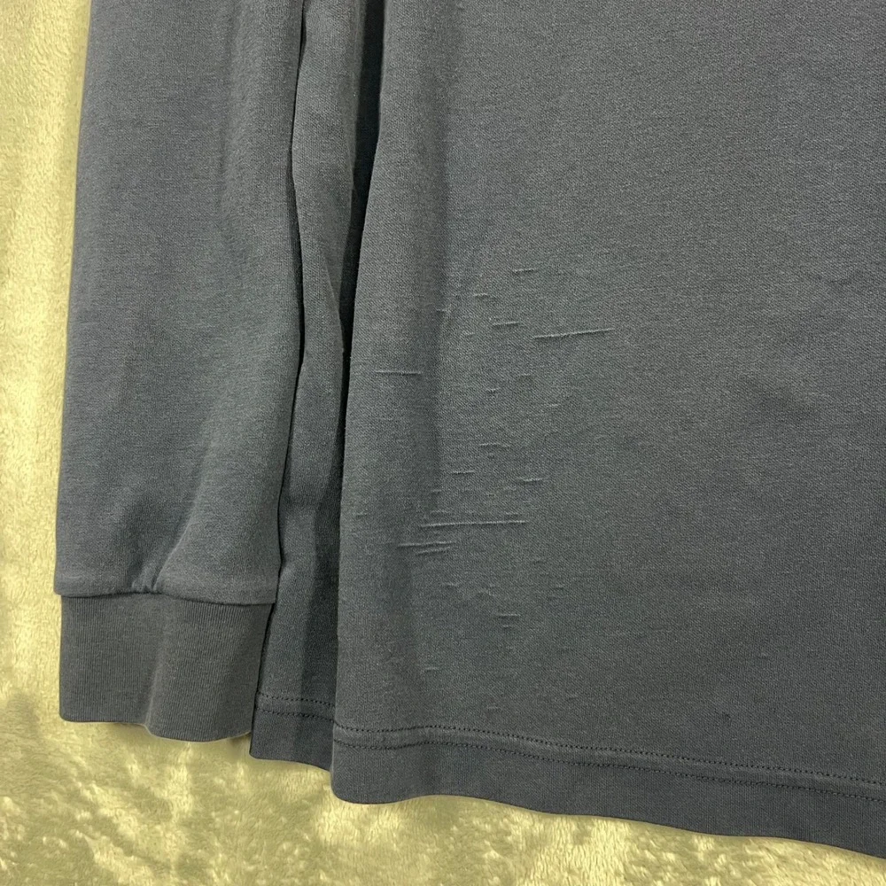 UNIQLO U AIRism T Shirt Mens L Navy Blue Long Sleeve Crew Neck Minimalist Casual